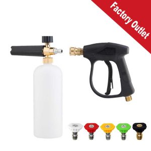 1L Car Wash Foam Cannon Kit – Soap Foamer with Adjustable Nozzle, Foam Lance Adaptor, and Aluminum Water Sprayer (Outer 22mm, Inner 14mm)(x20)