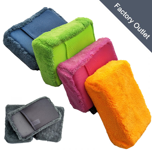 Microfiber Plush Sponge with Mesh Pocket(x50)