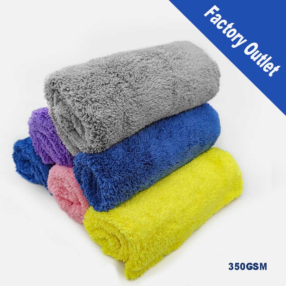 350GSM 40x40cm Edgeless Microfiber Plush Towel for Waxing,Polishing(x200)