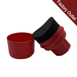 Car Tire Polishing Sponge High-Density Waxing Sponge Hand-Hold Brush with Cover (x100)