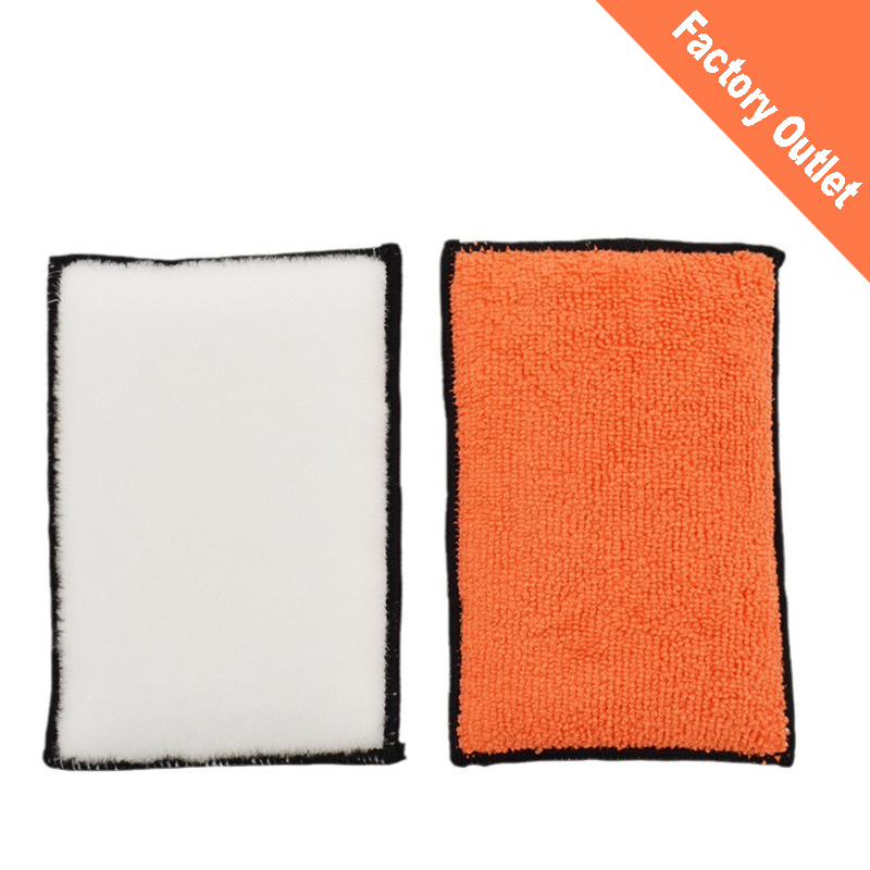 Microfiber Skrubber Car Interior Scrub Pads(Orange & White)(x200)
