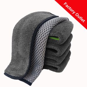 Dual-Sided Microfiber Car Towel – Twist Loop & Mesh for Drying & Cleaning(x80)